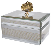 A&B Home Glamor Decorative Box With Gold Accent 6"X5"X5.5" - £41.79 GBP