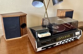 70s Bradford Bookshelf Stereo AM-FM 8-Track Record Player DBX Speakers See Video - £272.66 GBP
