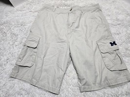 Michigan Wolverines Shorts Mens 42 Chiliwear Khaki Beige Cargo Pocket Ta... - $13.65