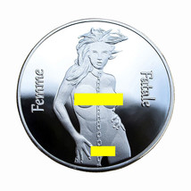 Medal Coin Female Fatale Athenia 40mm Silver Plated BU 02048 - £31.99 GBP