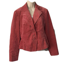 Nine West Corduroy Collared Jacket Blazer ~ Sz 4 ~ Pink ~ Lined ~ Long S... - $22.49