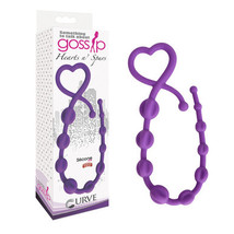 Curve Toys Gossip Hearts N Spurs Silicone Ridged Anal Beads Violet - £18.34 GBP