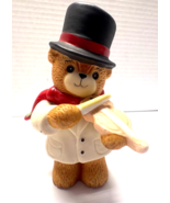 Enesco Lucy and ME Bear Victorian Christmas Playing Violin Porcelain Vin... - $216.98 MXN