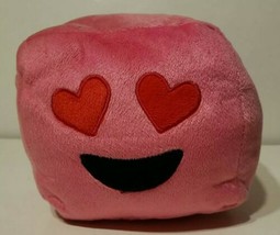 Plush Love Emoji Pink Happy Face with Red Heart Eyes Kelly Toys EUC  - £7.98 GBP