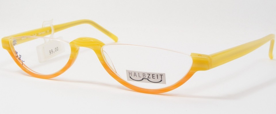 Vintage HALBZEIT Licefa 6608 8 Yellow /Apricot UNIQUE RARE EYEGLASSES 47... - $69.30