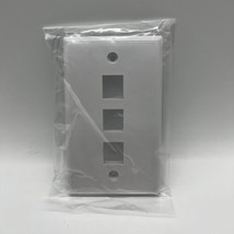 25 Pack Lot 3 port Hole Keystone Jack Wall Plate Smooth Surface White - £15.04 GBP