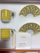 Hermes Soleil d&#39;Hermes Coffee Cup Saucer 2 set yellow porcelain tea - £523.22 GBP