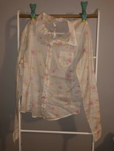 Abercrombie &amp; Fitch Women Pink &amp; Yellow Floral Long Sleeve Button-Down L... - $13.99