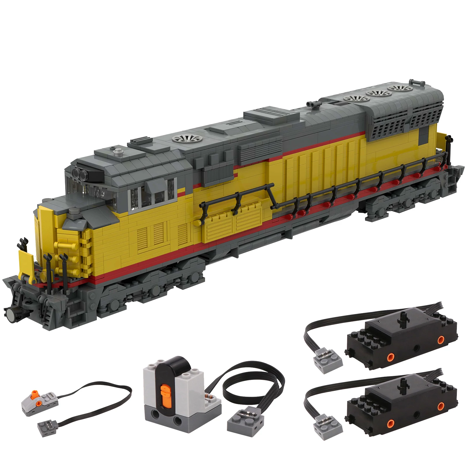 Authorized  1763Pcs+ MOC-40666 Dynamic 8wide EMD SD-70 Union Pacific Model Small - £312.53 GBP