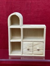 EHI Wood Dollhouse Furniture Unfinished Modern Bookcase NEW Unpainted - $9.85