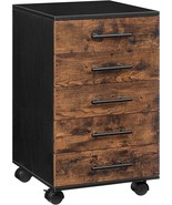 HOOBRO File Cabinet, Wooden Office Cabinet with Wheels, 5 Drawer Chest D... - £102.00 GBP