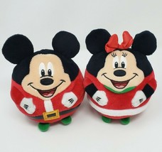 Ty Disney Mickey &amp; Minnie Mouse B EAN Ie Ballz Christmas Stuffed Animal Plush Toy - £18.98 GBP