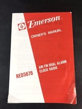 Emerson RED5676 Clock Radio Owners Manual AM/FM Dual Alarm  - $6.81