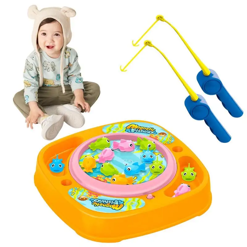 Electric Rotating Magnetic Fishing Toys Play Game Duck Spinning Fish Plate Water - £39.34 GBP+