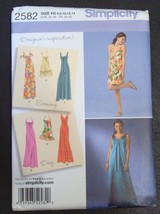 Simplicity 2582 Misses Dress in 3 lengths w/ Bodice Sizes 6-14 Uncut - $165.85 MXN