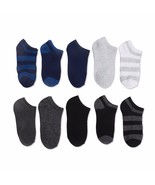 Walmart Brand Boys No Show Socks Rugby Stripes 10 Pair Large Shoe Size 4-10 - $203.18 MXN