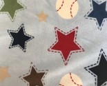 Circo Stars and baseballs Baby Blanket Blue Navy Sherpa Backed 30&quot;x40&quot; - $39.78