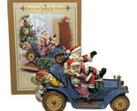 Grandeur Noel Porcelain Santa On Wheels Brown Car 2003 Collectors Edition - $53.30