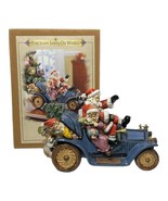 Grandeur Noel Porcelain Santa On Wheels Brown Car 2003 Collectors Edition - $74.85 CAD