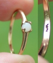 Estate Sale! 10k Gold Solid Ring Vintage Pearl Bead Size 8 Tested - £78.46 GBP