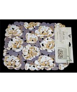 Rubber Cream Gold Roses Mauve Sparkle Sink Counter Mat Pebble Placemat 1... - $21.93 CAD
