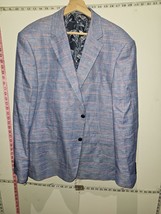 Skopes Mens Blue Check Wool Jacket Blazer Size 46 Regular - $30.99