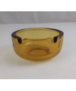 Vintage 1950&#39;s Amber Yellowish Brown 2&quot; x 3.75&quot; Thick Heavy Glass Ashtray - $18.94 CAD