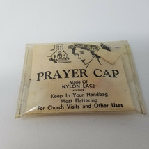 Nylon Lace Acetate Handbag Prayer Cap for Church Visits Vintage 1950s - £11.69 GBP