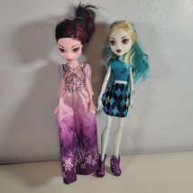 Monster High Doll Lot of 2 Pink Heart on Face 10.5&quot; With Dress and Lagoona Blue - £20.75 GBP