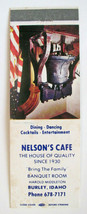 Nelson&#39;s Cafe - Burley, Idaho Restaurant 20 Strike Matchbook Cover ID Matchcover - £1.36 GBP