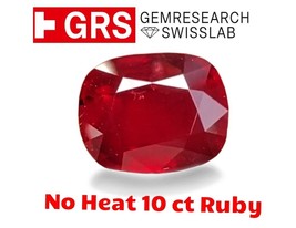 GRS half Million Dollars 10.08 ct No Heat RUBY 12.9 x 10.5 High Luster Gemstone - £195,039.76 GBP