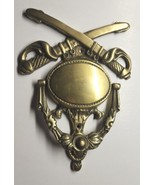 Brass Door Knocker Swords Sabers Military Patriotic Large 9&quot;x6.5&quot; Vintag... - £101.86 GBP