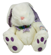 16&quot; VINTAGE 1991 FAIRVIEW WHITE + PURPLE BUNNY RABBIT STUFFED ANIMAL PLU... - £51.56 GBP