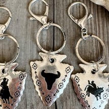 Western Arrowhead Aztec Keychain Keyring Bag Charm Steer - $15.84