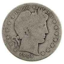 1904-S 50C Barber Half Dollar in About Good AG Condition, Natural Color - £38.23 GBP