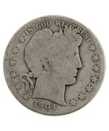1904-S 50C Barber Half Dollar in About Good AG Condition, Natural Color - $67.68 CAD