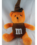 M&amp;M Nanco Plush Orange Teddy Bear w brown torso 10&quot; sitting size + hat M... - £4.16 GBP