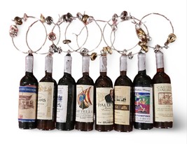 Charm Tags 8-12 Pc Stem Glass Choice Theme + Pouch Wine Holiday Party Gift - £7.74 GBP+