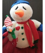 VTG Play by play Snowman w/baby snowman, scarf &amp; hat  Plush 12&quot; Tall READ - £7.86 GBP