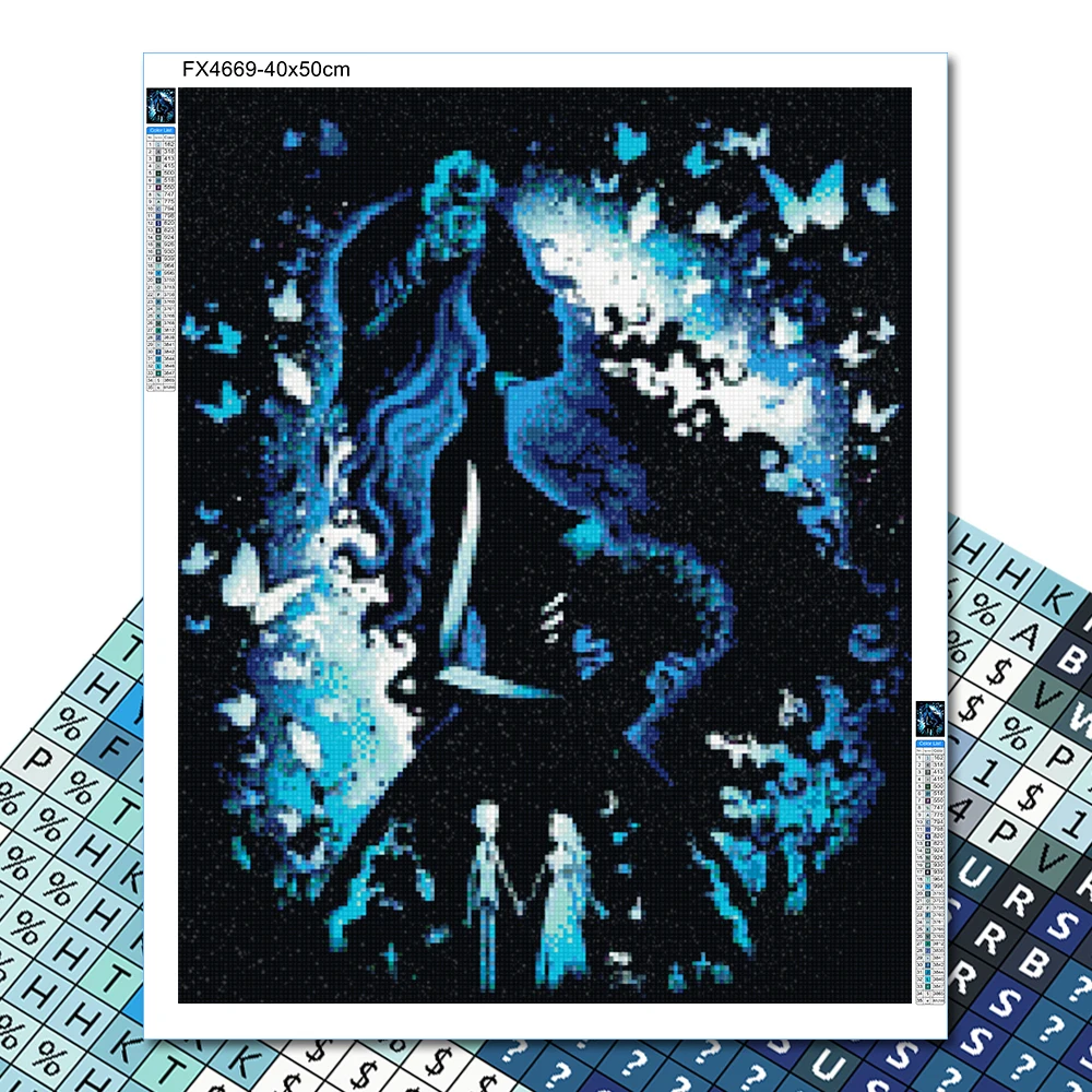 Play Diamond Painting  Mermaid Fairy Princess &amp; Prince Round Diamond 5D Diy Cart - £23.18 GBP