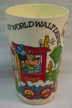 Vintage Walt Disney World Mickey Mouse & Friends On Train Plastic Collectors Cup - $14.85