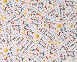 Flannel Wish And Wonder Worlds Text White Kids Fabric Print by the Yard ... - $15.95