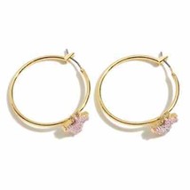 Rose Gold Pink Druzy Texas State Hoops - £11.87 GBP