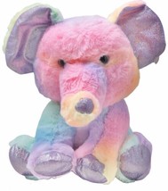 Elephant Stuffed Animal Rainbow Sherbet Plush Toys Fiesta Soft Sparkly Feet 11&quot; - £15.67 GBP