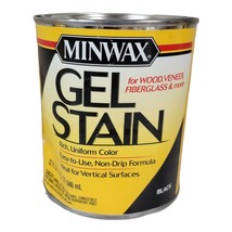 Minwax Gel Stain Wood Veneer Fiberglass 1 Quart BLACK New Dented Can - $54.31