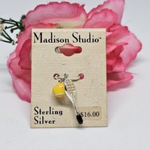 Madison Studio Sterling Silver Tennis Rocket &amp; Ball Charm on the Original Card - £10.14 GBP