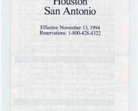 USAir City Timetable Austin Dallas/Ft Worth Houston San Antonio 1994 - $11.88