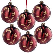 D3.9&quot; Glass Christmas Ball Ornaments Set of 6 for Tree Decor - $58.99