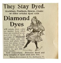 Wells Richardson Diamond Dyes 1894 Advertisement Victorian Fashion ADBN1bbb - $9.99