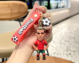 Football Star Ronaldo Figure Keychain Jewelry Bag Pendent Keyring Collec... - $17.78+